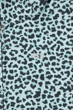 Mint leopard bear zip hoodie