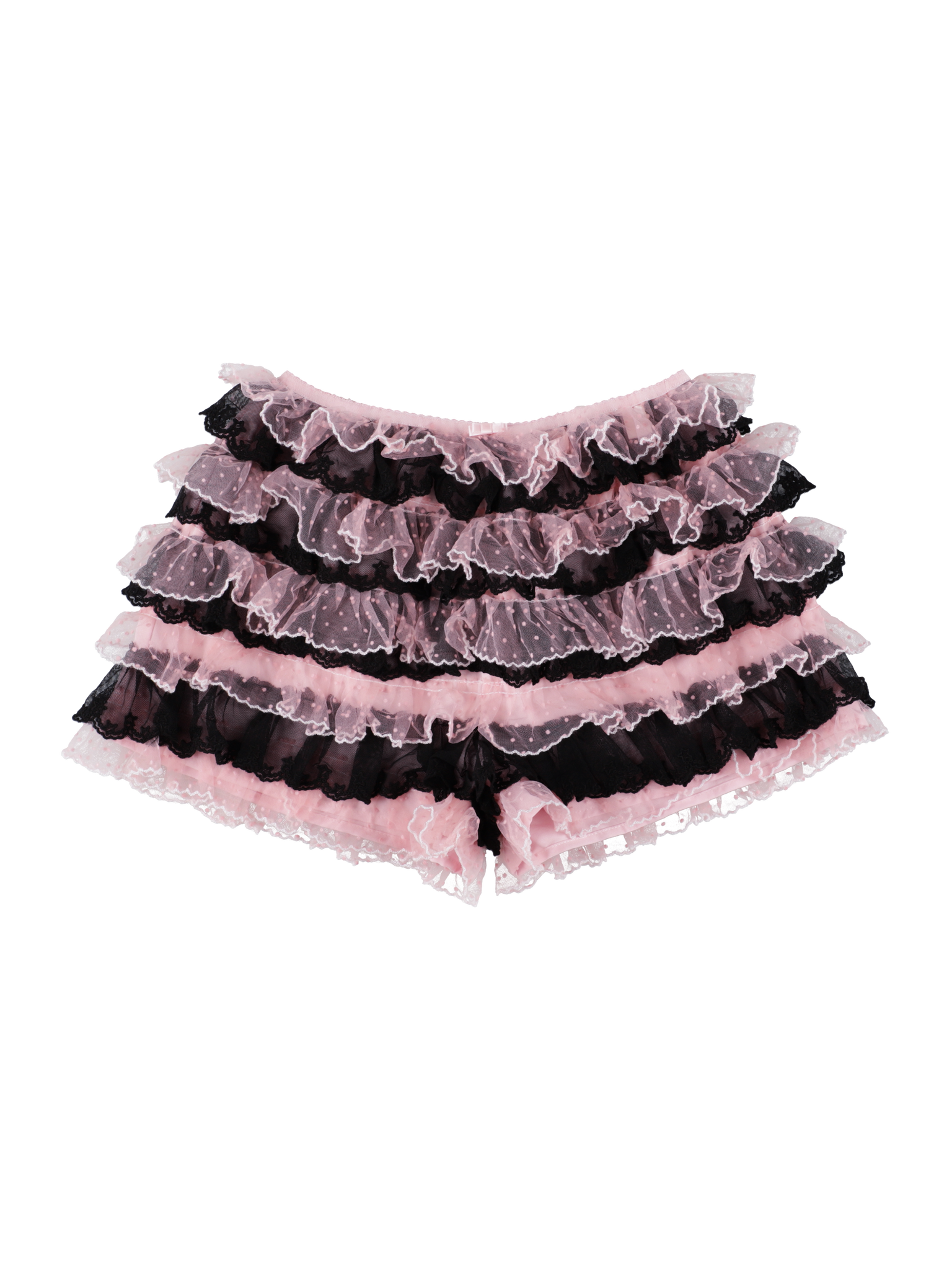 Star dot lace shorts PINK&amp;BLACK
