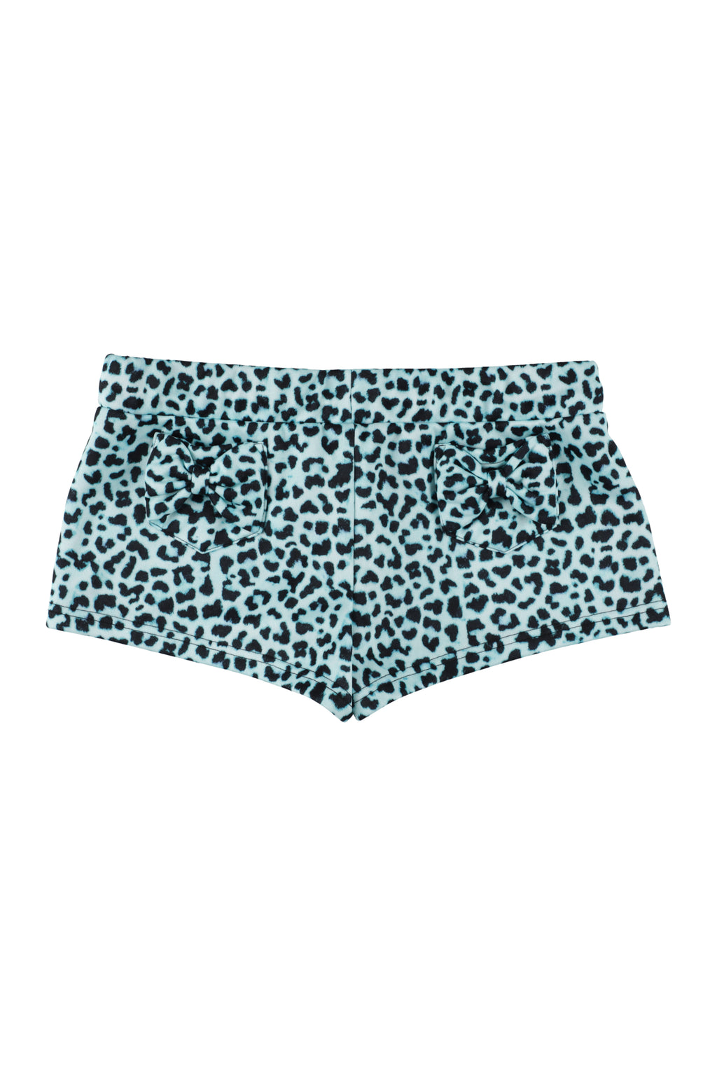 Mint leopard ribbon pocket shorts