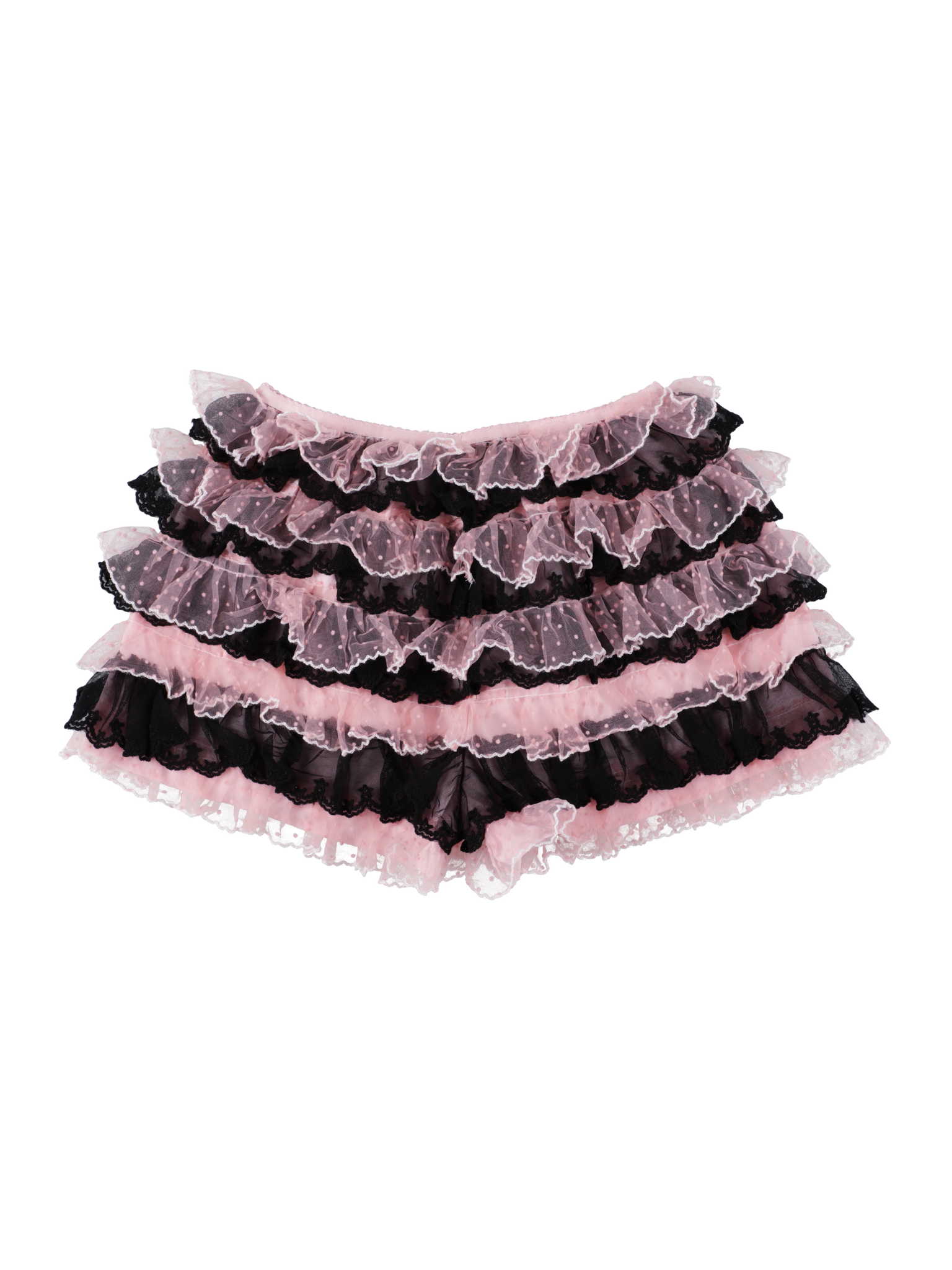 Star dot lace shorts PINK&amp;BLACK