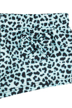 Mint leopard ribbon pocket shorts