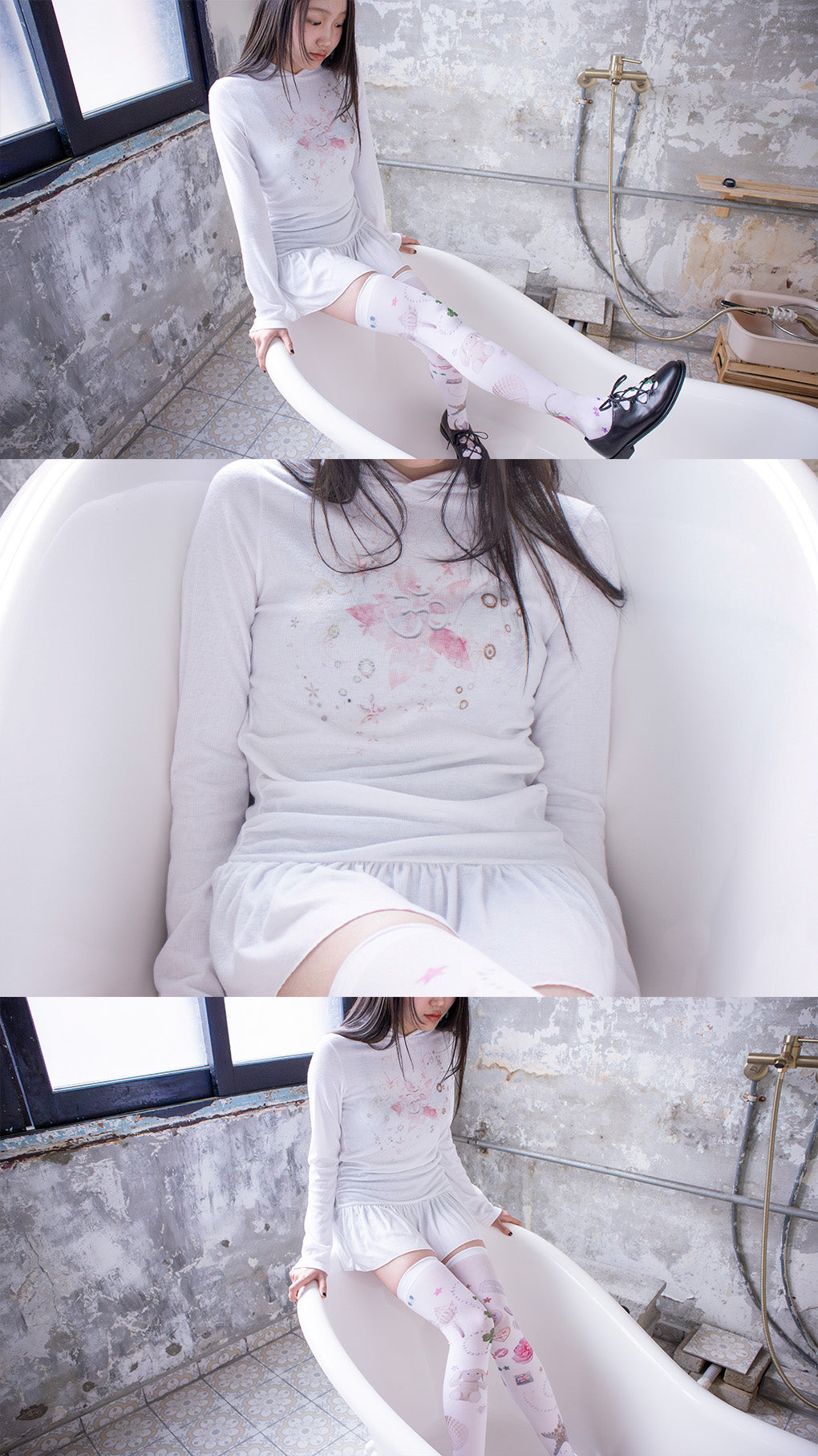 193 Chakra hoodie dress (white)