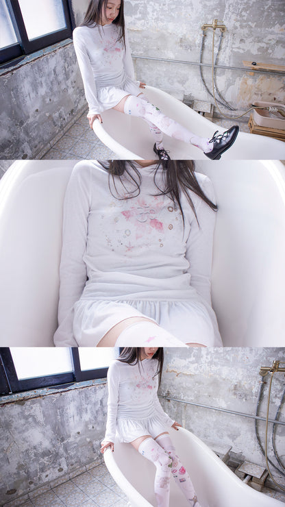 193 Chakra hoodie dress (white)