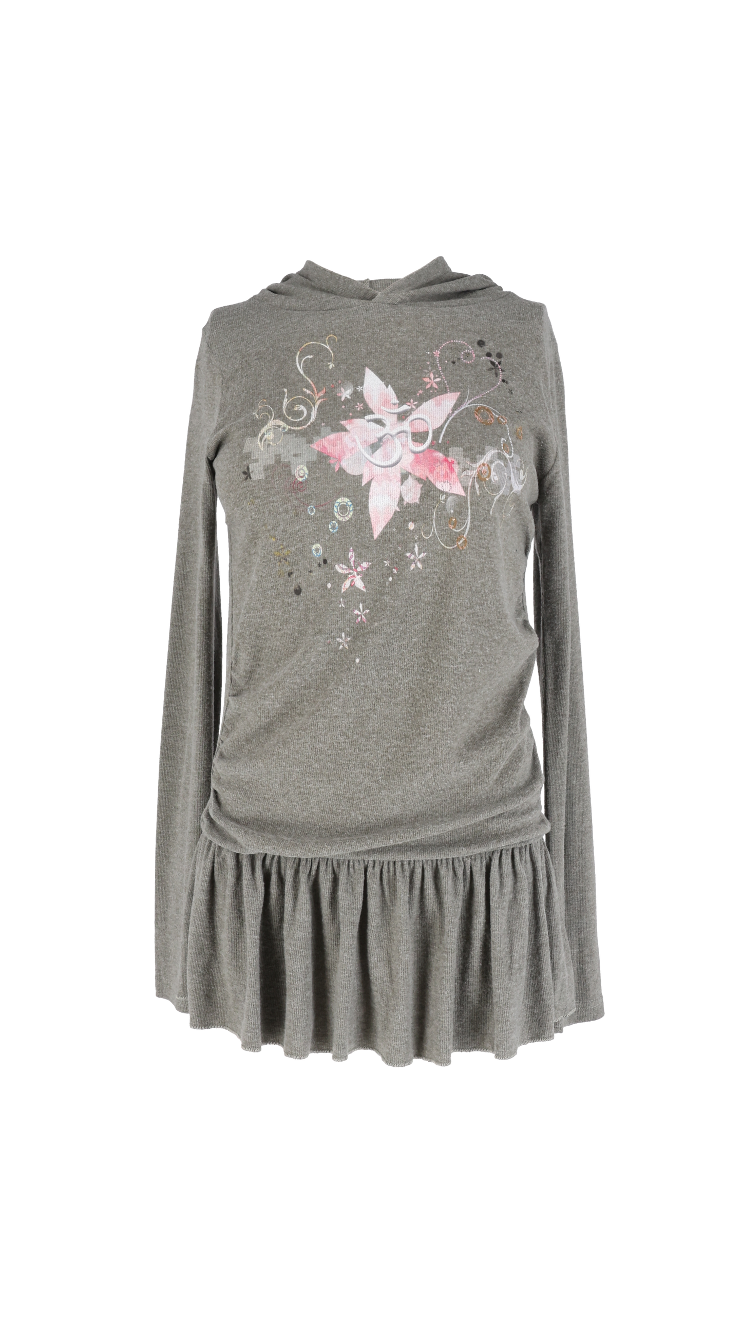 193 Chakra hoodie dress (khaki gray)