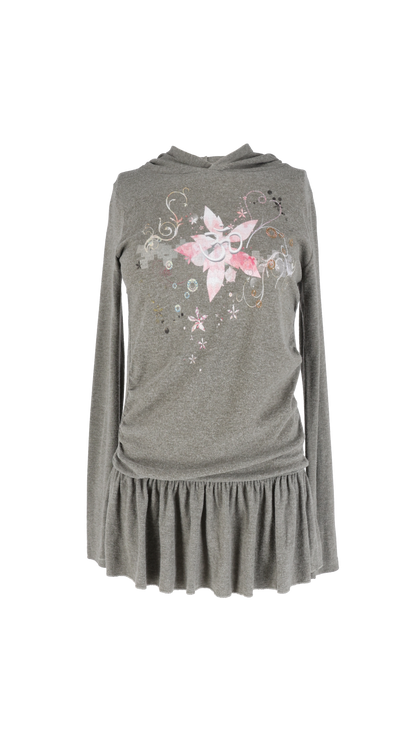 193 Chakra hoodie dress (khaki gray)