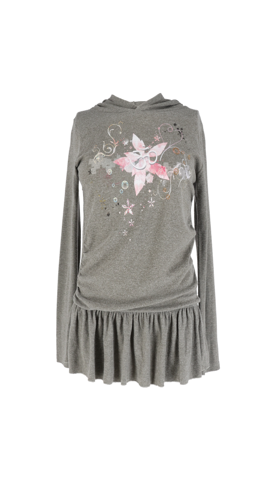 193 Chakra hoodie dress (khaki gray)