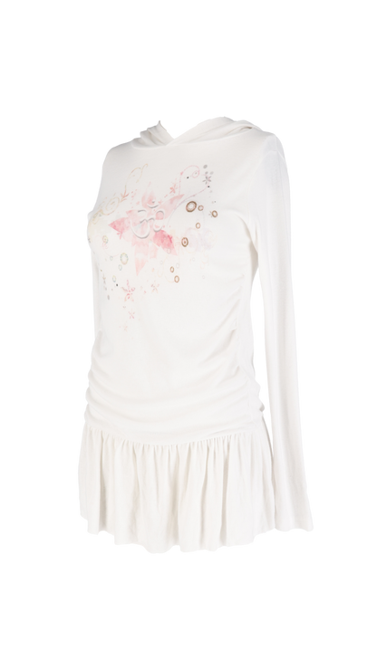 193 Chakra hoodie dress (white)