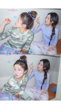 Camouflage 3/4 sleeve top
