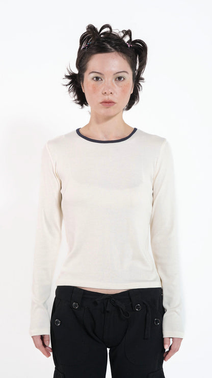 Basic linger L/S tee (ivory)