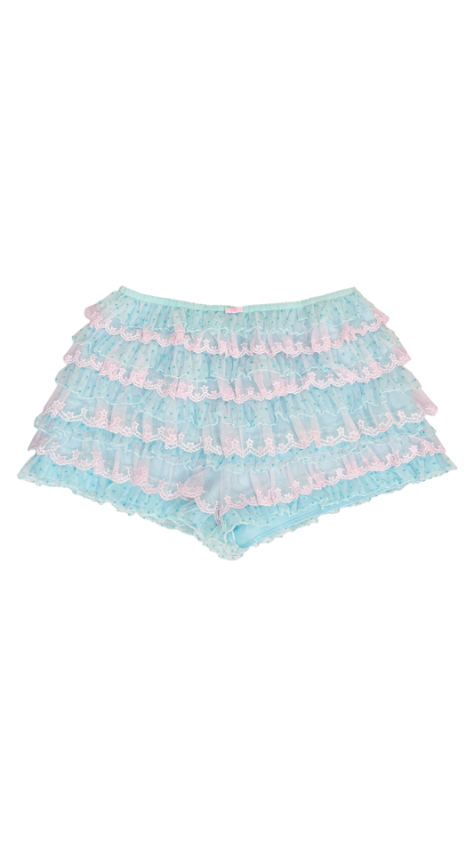 193 Star dot lace pants (sky blue)