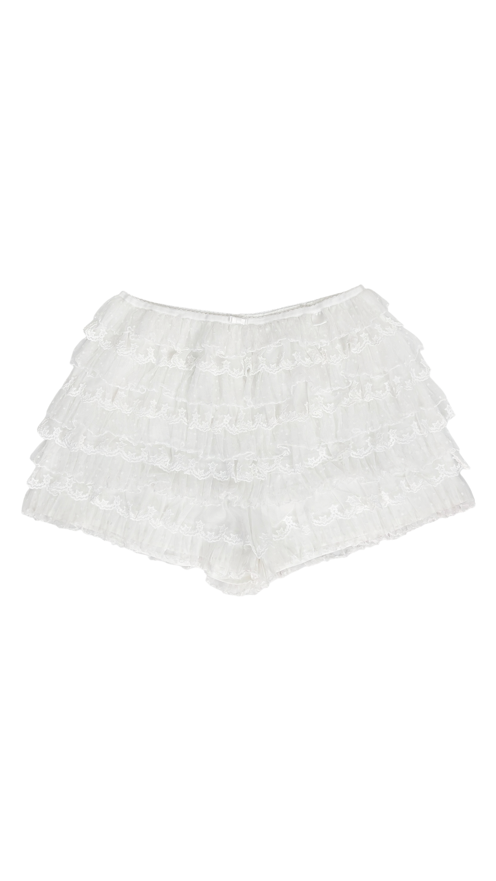 193 Star dot lace pants (white)