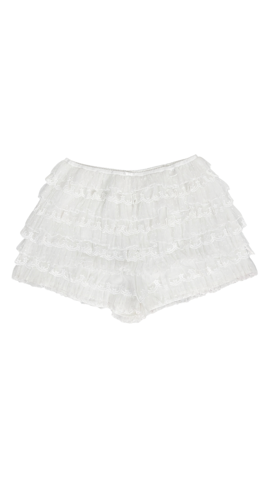 193 Star dot lace pants (white)