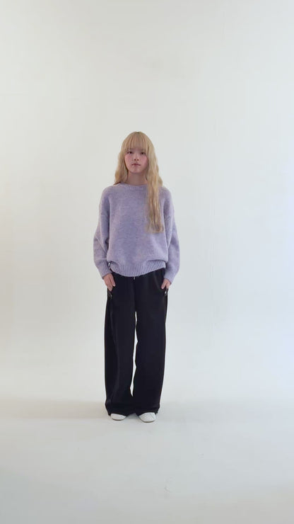 Pudding round knit knit (purple)