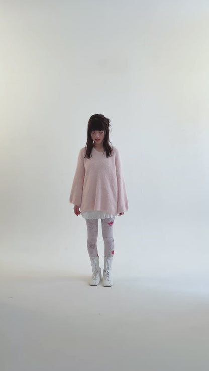 Angel sleeve mohair knit (pink)